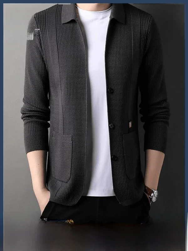 

Pierre Cardin Men's Knitted Open Cardigan Jaet Casual Versatile Long Sve Autumn 2024 New Arrival Lightweight Luxury