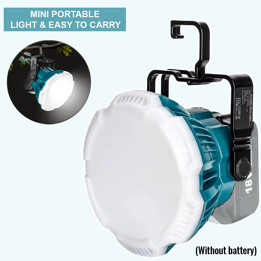 

LED Camping Lantern for Makita 18V LXT Battery, 24W LED Work Light for Emergency and Hurricane,Camping, Hiking, Fishing