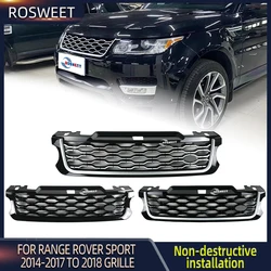 ROSWEET Racing Grills For Land Rover Range Rover Sport L494 2014-2017 Upgrade 2018 New Style Front Bumper Grille Car Accessories