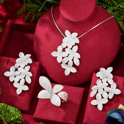 GODKI Big Fashion Luxury Flower Boom Leaf African Jewelry Sets For Women Wedding Party Full Zircon Dubai Bridal Necklace Earring