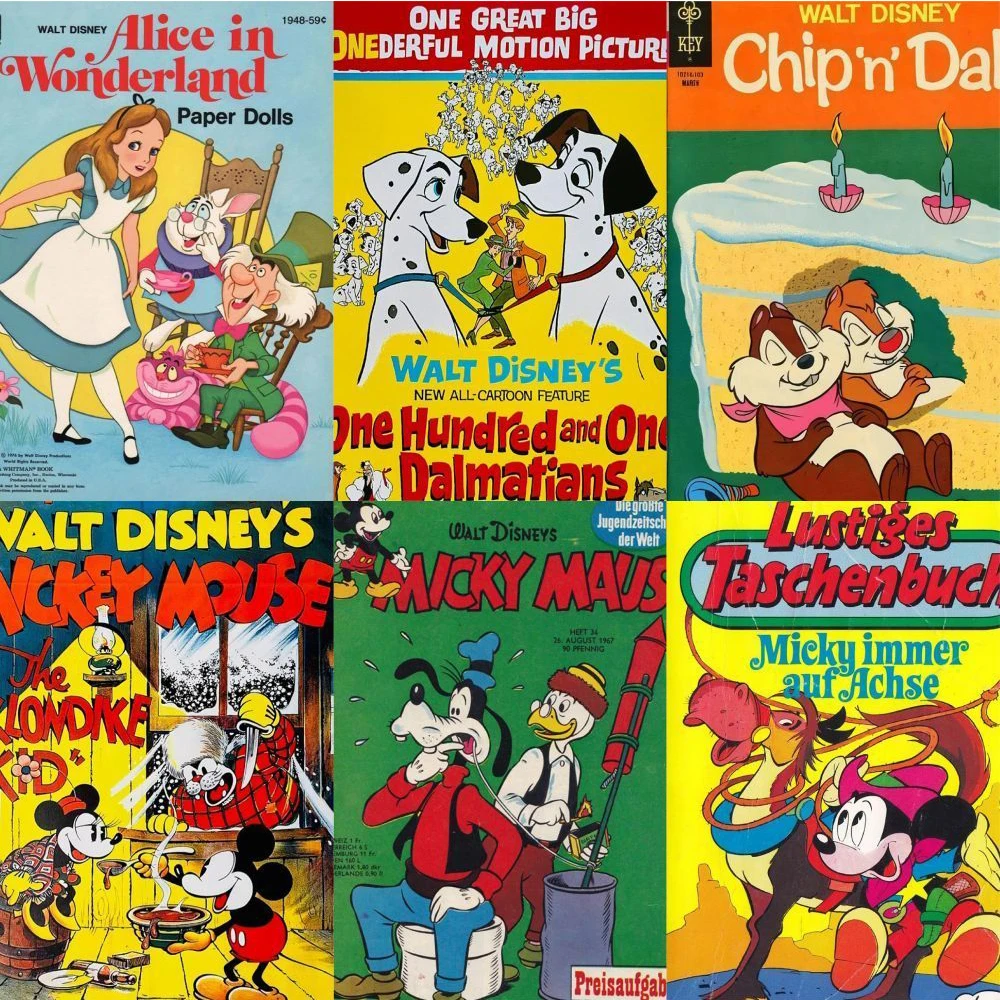 Pegatinas de póster de Anime de Disney Retro, pegatinas de dibujos animados de Mickey Mouse, Alice Chip n Dale, calcomanías para diario, papelería