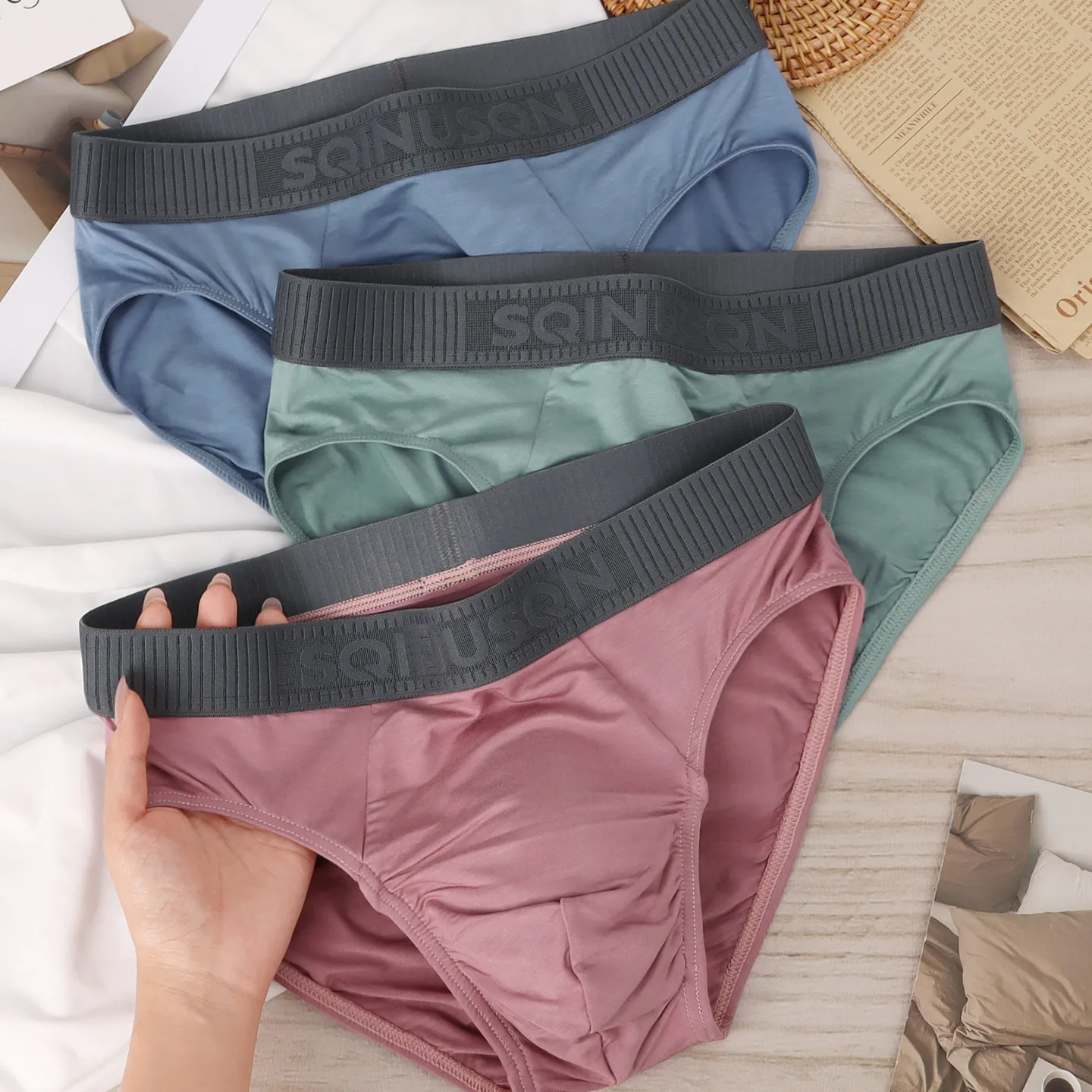 

​​Men's 93% Modal 7% Spandex Briefs - Ultra Soft Breathable Lightweight Underwear with Comfort Fit for Daily Wear​​