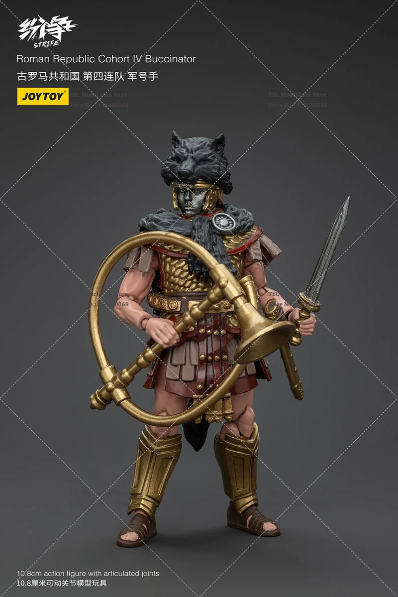 Original JOYTOY 1/18 Roman Republic Cohort IV Squad Centurion Infantry Buccinator Signifer 10.8 Movable Action Figure Model