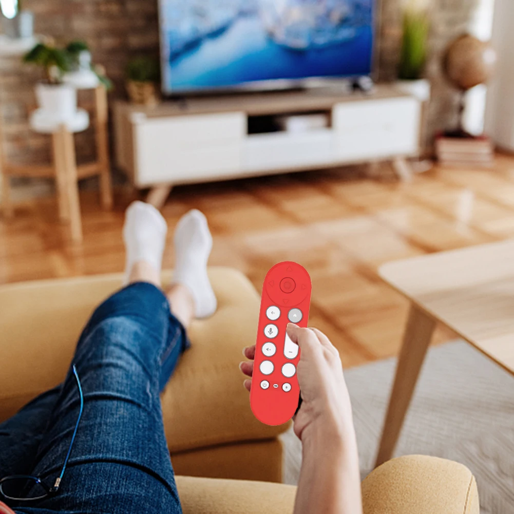 

Silicone Remote Case Protective Cover Anti-Slip TV Remote Control Case Remote Cover for Google TV Streamer 4K Voice Remote Cover