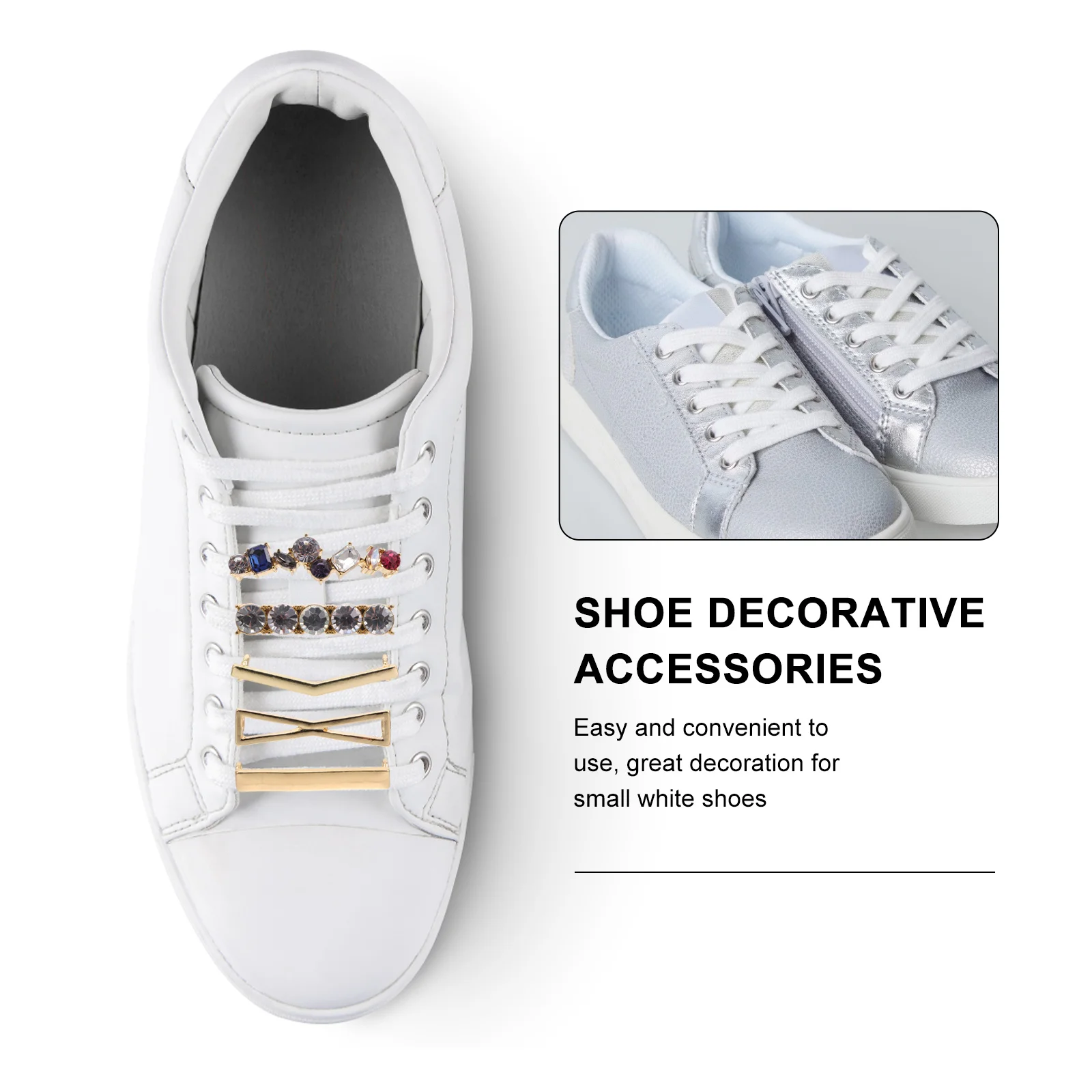 

5pcs Small White Shoes Accessories Alloy Shoe Buckles Decorative Fastener For Girls Diy Fashion Charm Adornment Storage Tool
