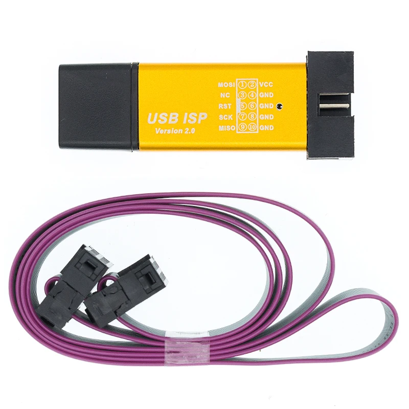 1 قطعة جديد USBASP USBISP AVR مبرمج USB ISP USB ASP ATMEGA8 ATMEGA128 دعم Win7 64K 10Pin إلى 6 دبوس لوح مهايئ