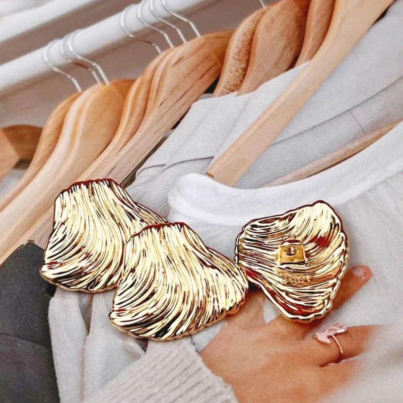 10pcs 20MM/35MM Irregular Shell Shape Metal Button Sewing Clothing DIY Craft High-Grade Decorative