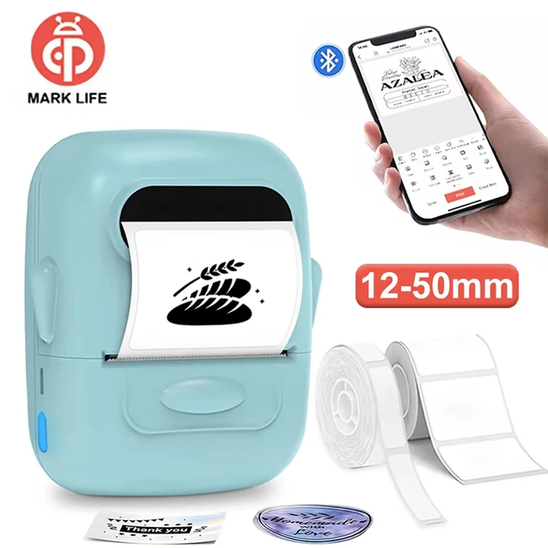 

Marklife P50 Mini Thermal Label Printer Wireless Sticker Labeller For Home/Office/School Adhesive Label Maker Labeling Inkless