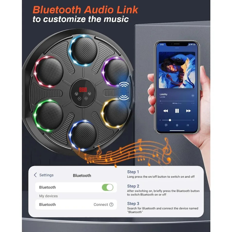 Wallmounted music boxing machine for adults featuring integrated gloves ideal for home indoor and gym use with immersive workou