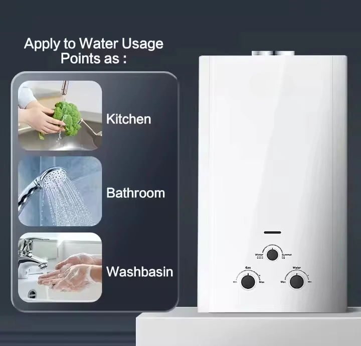 Hot Selling Natural Gas Tankless Water Heater with Battery Power for Household Use High Efficiency Class a