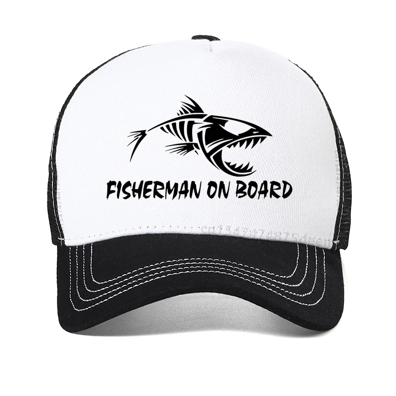Fashion Fish Bone men Baseball Cap outdoors fishing Luya hat Summer Hunting and fishing Trucker hats visor Breathable caps