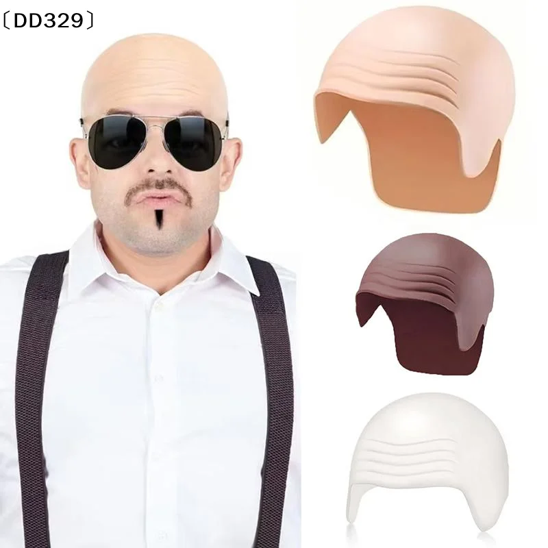 Latex Bald Caps Latex Makeup Bald Cosplay Hat Accessories Simulation Design Thick Material Halloween Skull Wig Cap〔DD329〕