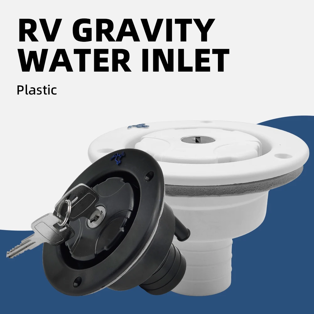 Andymarine RV Gravity Water Inlet with Lock Water Tank Filling Port for Caravan Camper Trailer
