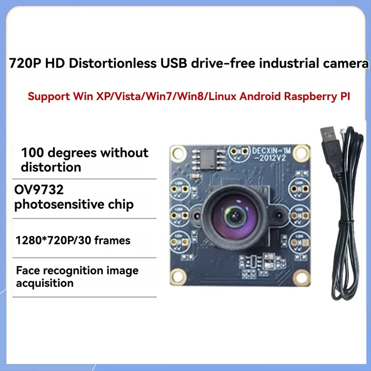SCLS 10PCS 100 Degree Camera Module 1MP OV9732 1280x720 USB Free Driver Manual Focus with 2 Meter Cable for WinXP/7/8/10 view 4