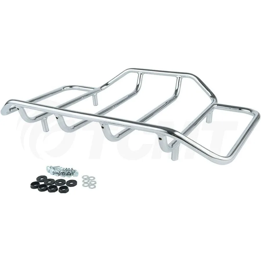 แร็คท้ายรถมอเตอร์ไซค์ Razor Trunk พร้อมฝาปิดพนักพิงและราวบน สำหรับ Harley Road King Electra Street Glide รุ่นปี 2014-2025 รุ่น Touring ทนทาน