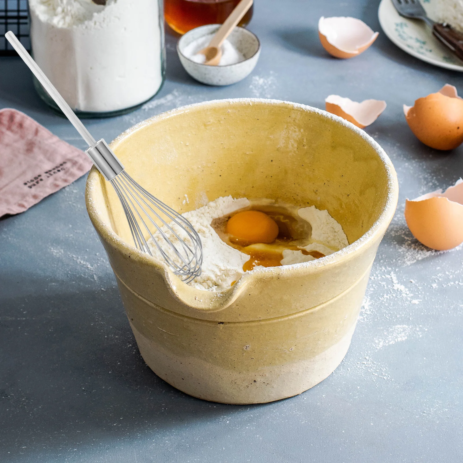 

Heavy Duty Stainless Steel Rod Drill Mixer Tool Multi Functional Mixer Attachment for Baking Cooking Kitchen