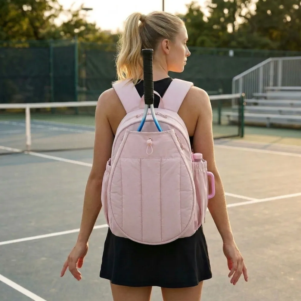 

Large Capacity Tennis Backpack 20L Waterproof Pickleball Racket Bag Comfortable Solid Color Pickleball Paddle Cover Gym Use