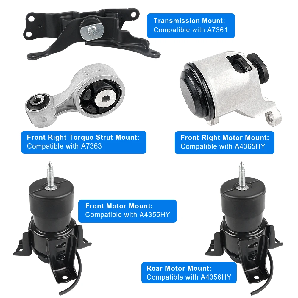 محرك المحرك ومجموعة تثبيت ناقل الحركة لنيسان ألتيما ، CVT Trans masima 3.5L ، A7363 ، A7361 ، A4355HY ، 5