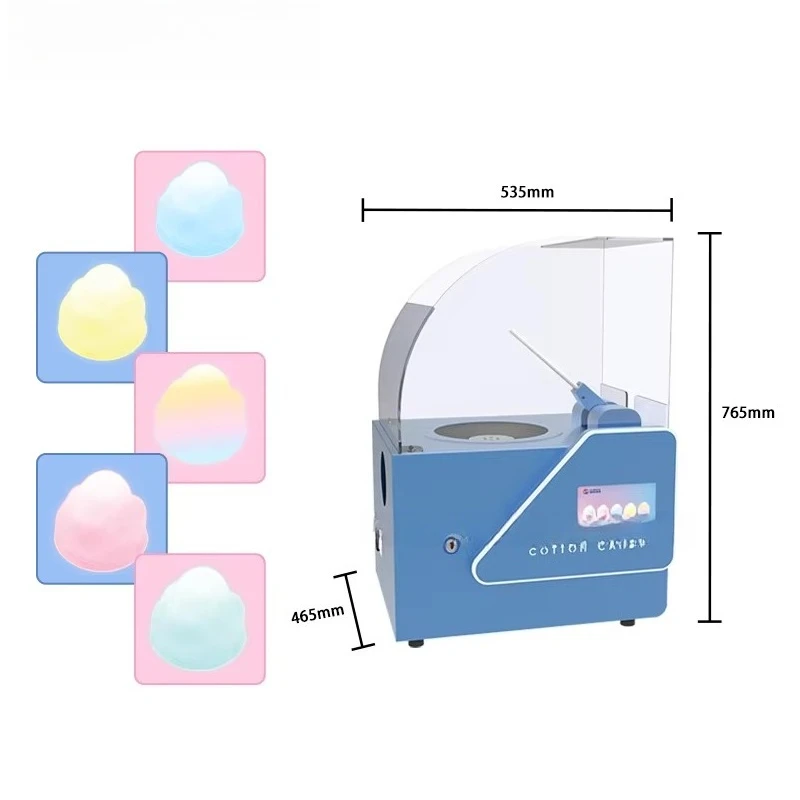 Mini Full Automatic Commercialautomatic-cotton-candy-vending-machine With Coin Bill Credit Card Acceptor