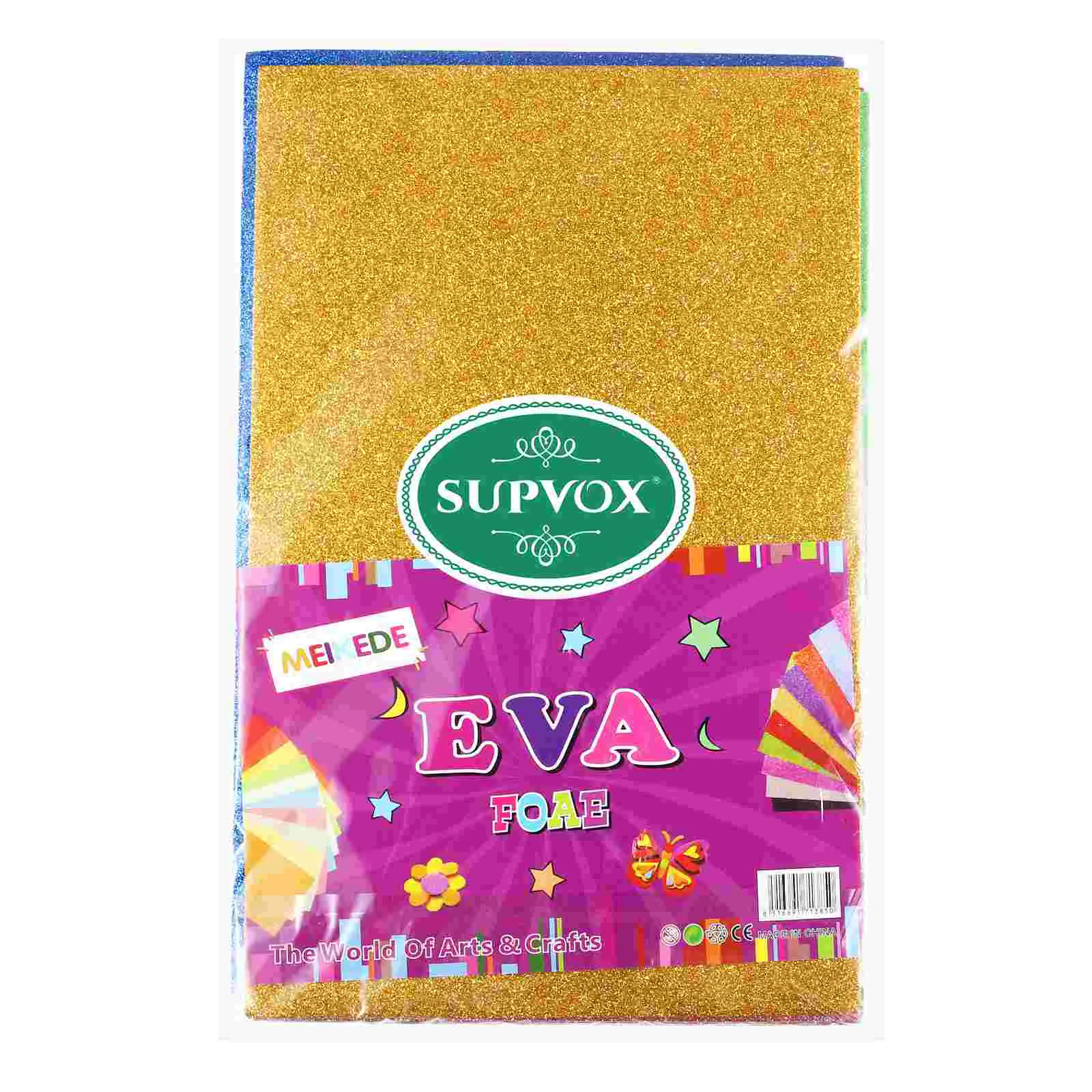 Supvox 10pcs Colorful EVA Sheets Handicraft Sheets Glittering Assorted Colored Sheets for Kids & Crafts Projects