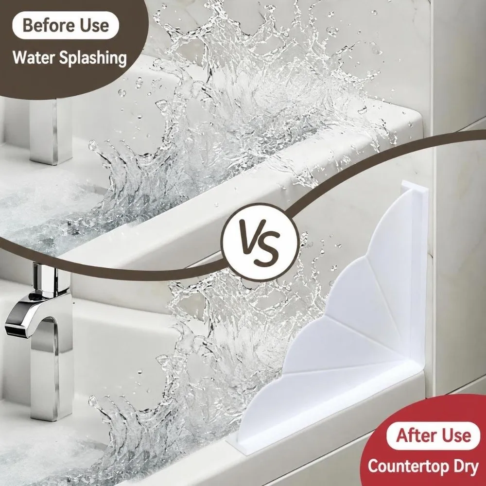 1Pcs Cloud Shape Silicone Corner Water Guard Solid Color Double Suction Cup Bathtub Splash Guard Silicone Waterproof