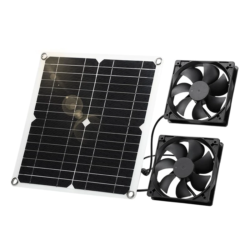 

Solar Fan,12 W Solar Panel Fan, Weatherproof,With DC Double Fan For Small Chicken Coops, Greenhouses,Window Exhaust