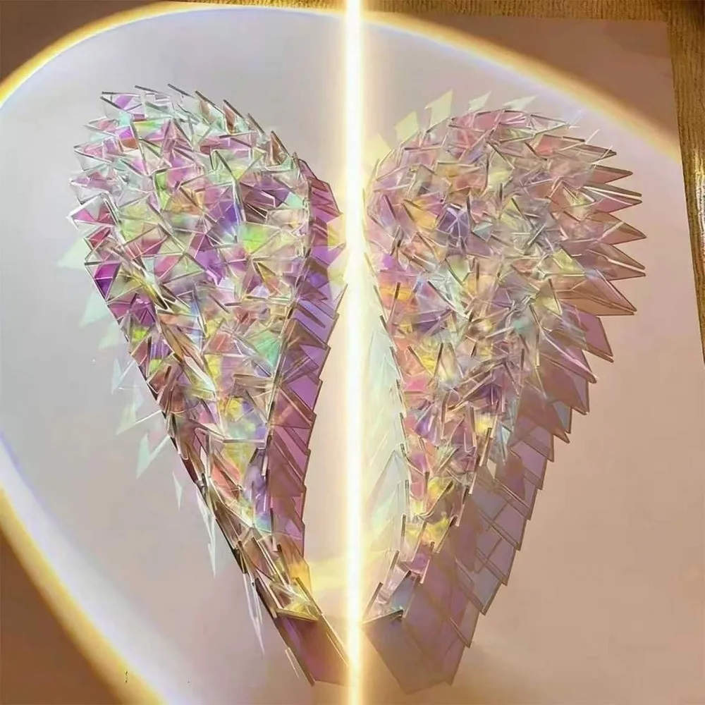 50Pcs Rainbow Radiant Acrylic Sheets Mini Double-Sided Holographic Acrylic Mosaic Art 2x2cm 3x3cm Holo Plexiglass Tiles