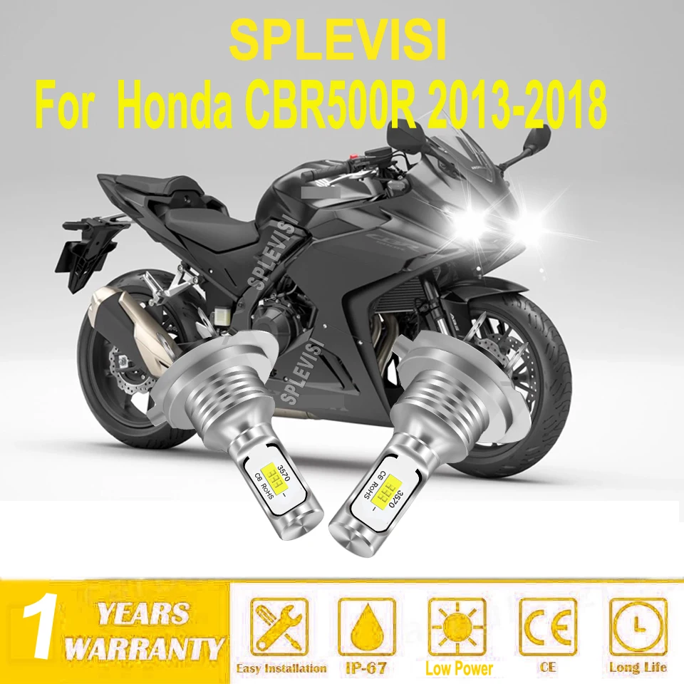 

H7 motorcycle led white 6000k headlight high quality aviation aluminum body For Honda CBR500R 2013 2014 2015 2016 2017 2018