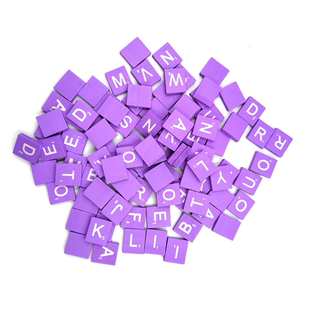 100pcs Blocks for Crafts Smooth Surface DIY Alphabet Puzzle Wood Chips Kids Toys Baby Learning Educational Game