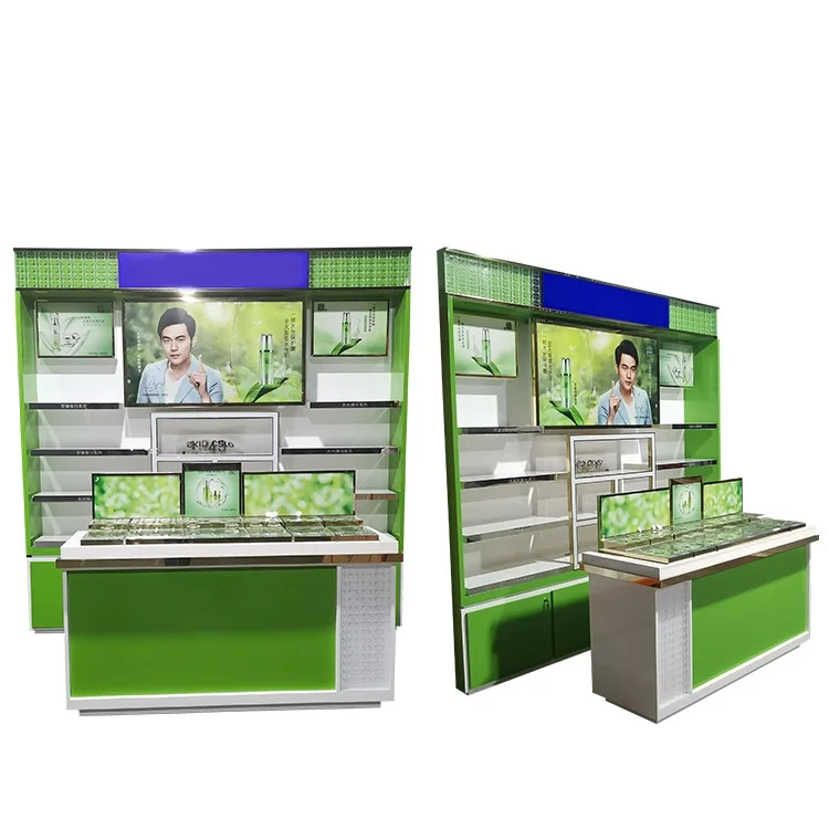 

Customised Modern New Acrylic Cosmetic Makeup For Showcase Beauty Stand Eco-Friendly Backdrop Shelf Shop Display Racks