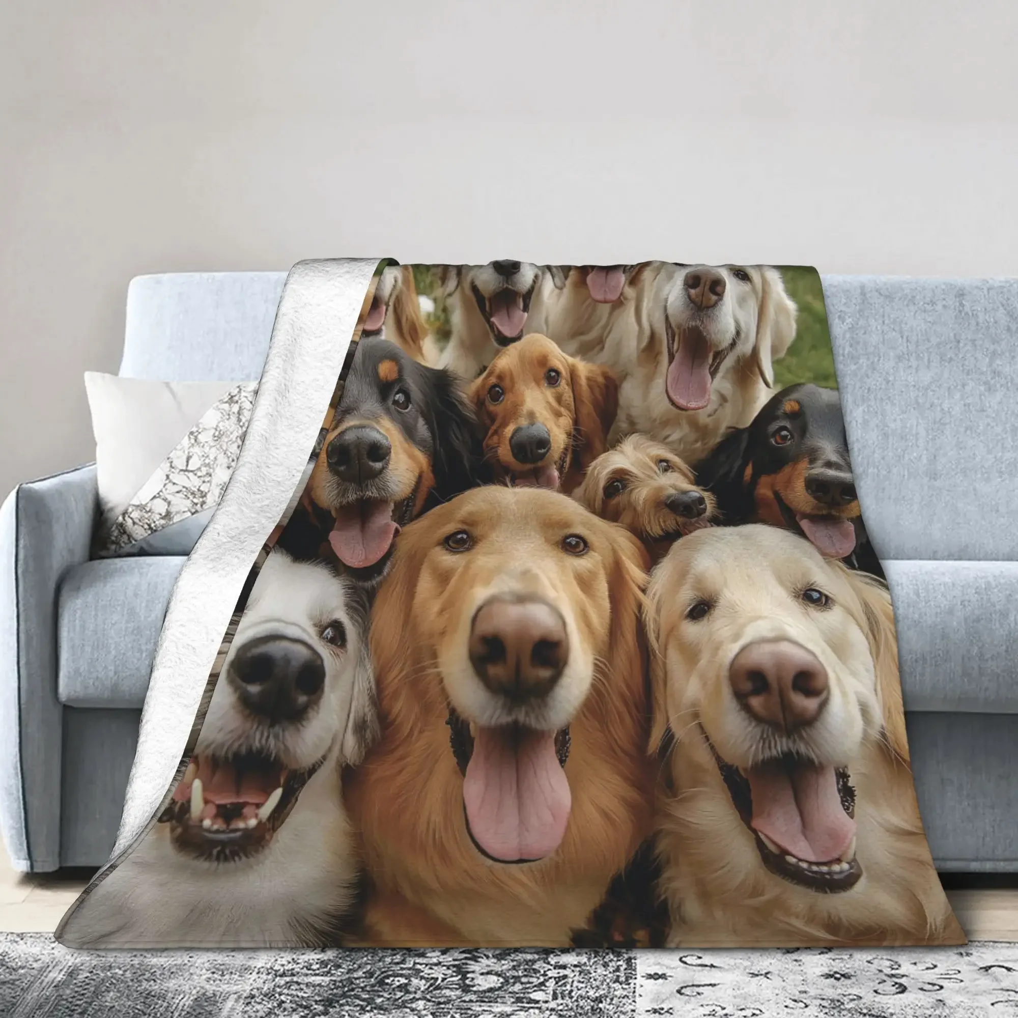 

Забавное фланелевое одеяло с собачьими селфи, зимнее супермягкое покрывало для девочек и мальчиков, удобное покрывало для кровати и дивана на открытом воздухе