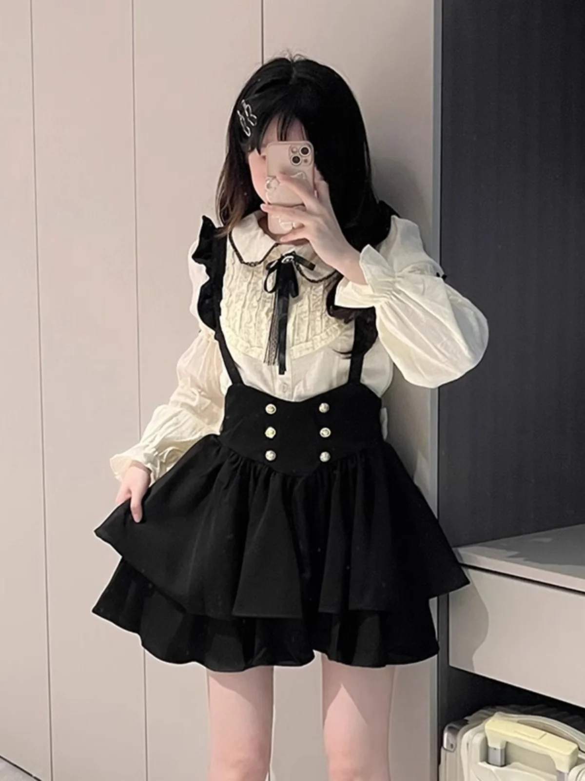 

Sweet Princ Sle Dr Set for Girls Early Autumn Milk Series Clothing Doll Collar Blouse Overalls Faionable Women's En...