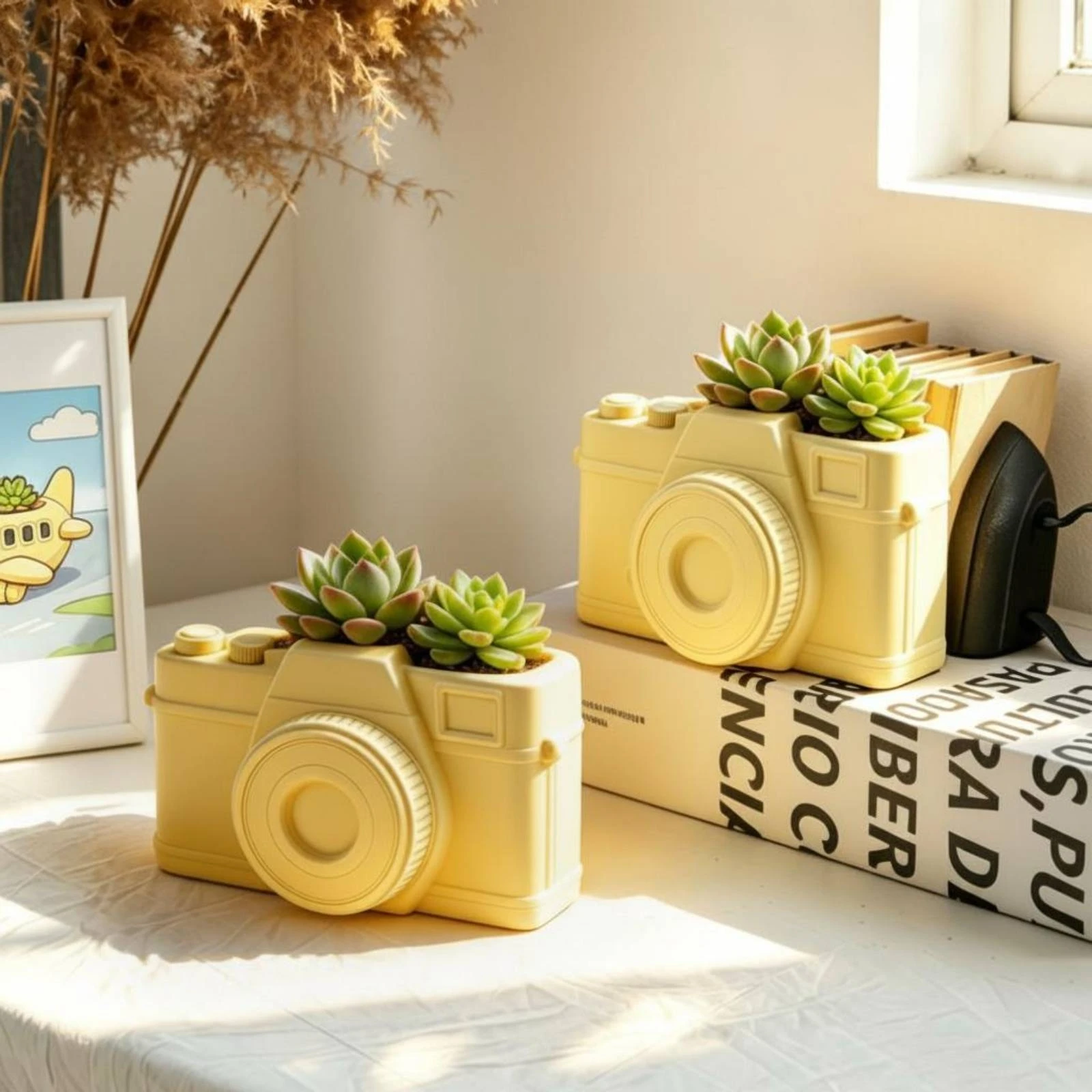 Succulent Planter Glossy Finish Resin Planter Succulent Pot Indoor Outdoor Home Decor Small Plant - view 4