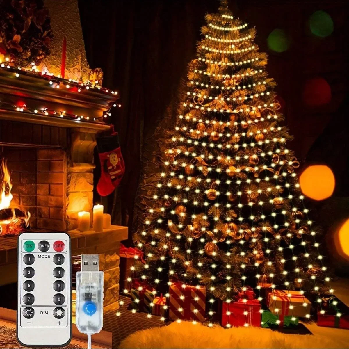 Pop 1pc 2/3m Christmas Fairy Lights Outdoor 180/270LED Waterfall Lights 8 Mode Curtain Lights For Home Garden Lawn Parties Decor