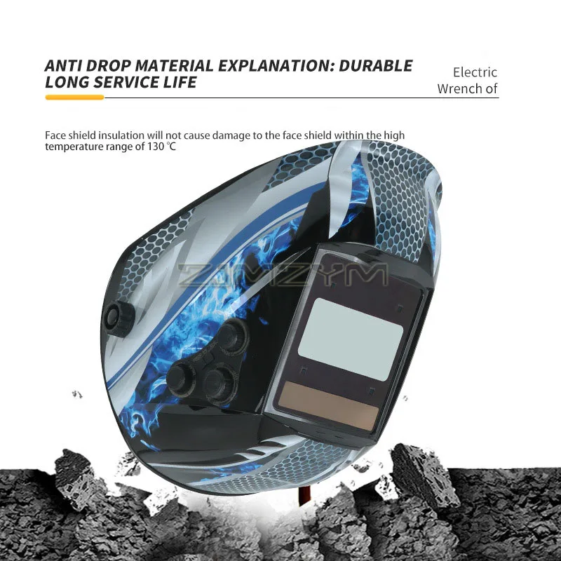 Large View Welder Protect Mask Automatic Dimming Welding Facemask 4 Sensors Solar Cell Powered Grinding Welding Cutting Helmet