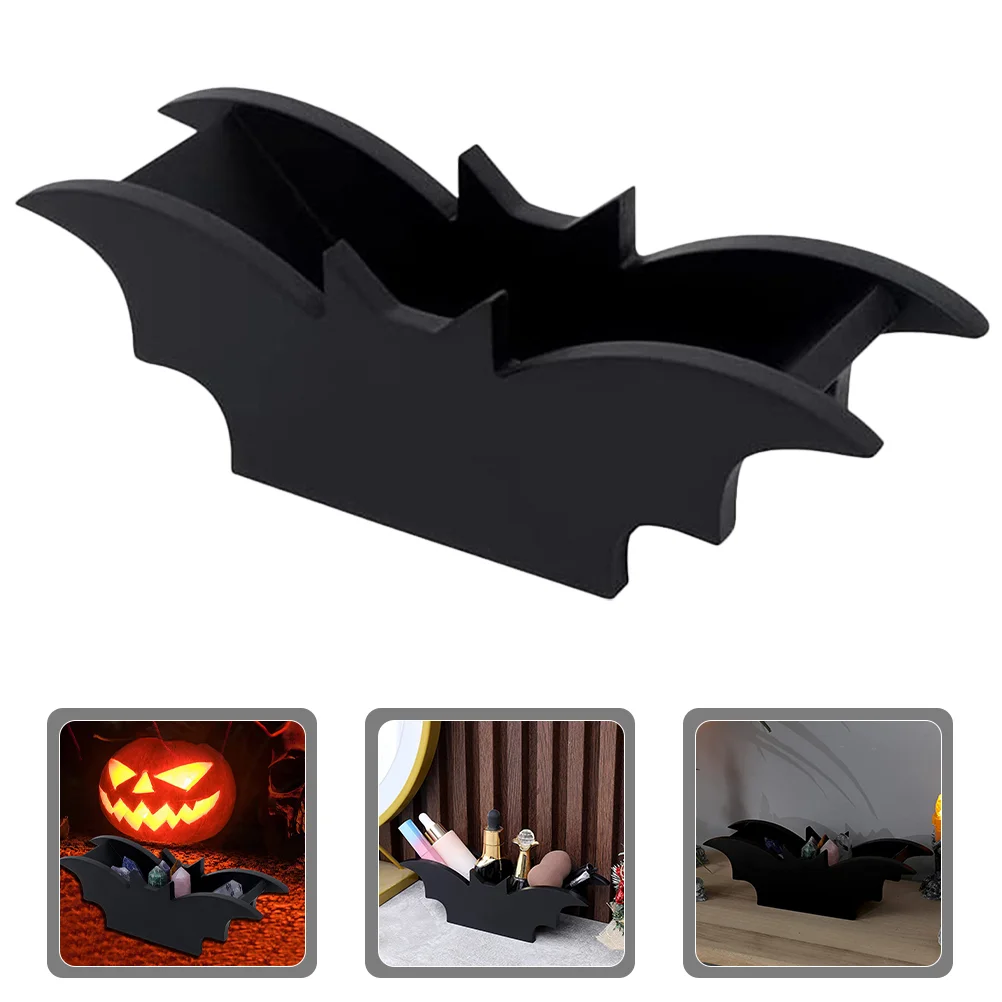 

Halloween Bat Organizer Countertop Storage Box Wooden Treasure Chest Bedroom Sundries Boxes Decoration Trinket Case Shaped