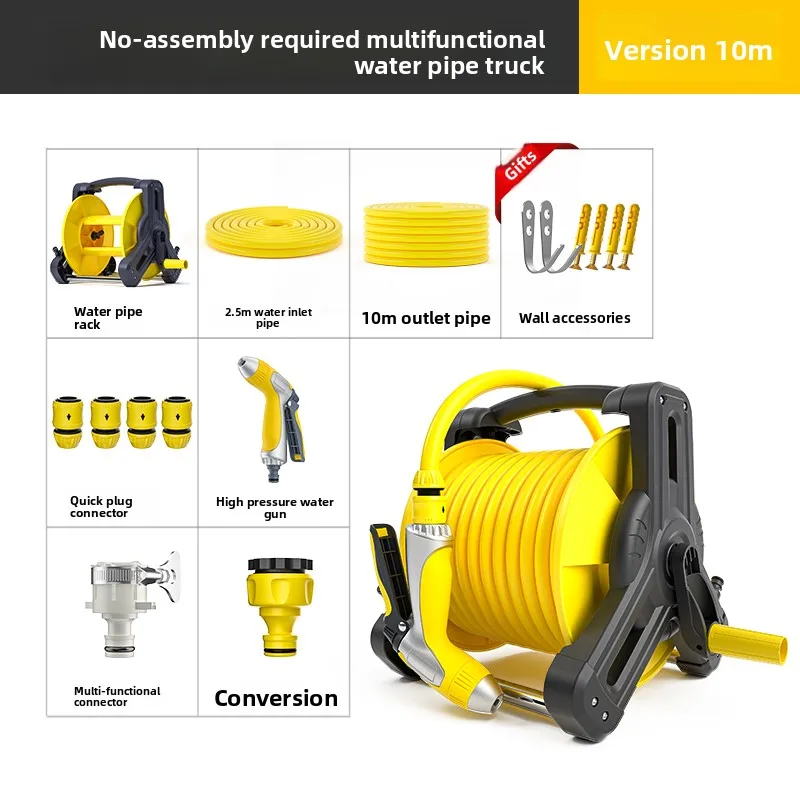 Terrace Gardening Tools Water Hose Reel Wall Mount Drip Irrigation Watering System Car Washing Hose Pipe Urban Garden Hoses PVC