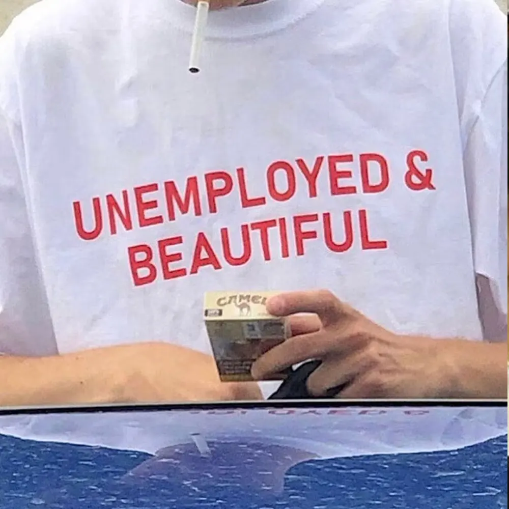 Unemployed Beautiful Funny Cursed Y2K T-Shirt Ironic Gen Z Meme Gift Oddly Specific Weird Trashy Tees Summer Casual Cotton Tops