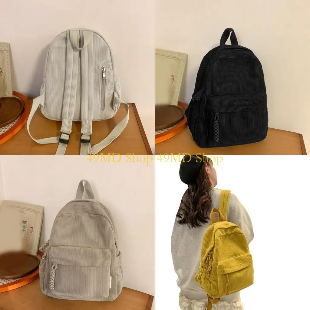 49MD BOOK BAG for Student Girl Backpack Backweight School Bag Solid Color Rucksack