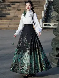 Chinese Style Ming Dynasty Hanfu Horse Face Skirt Ancient Style Clothes Classical Dance Dress