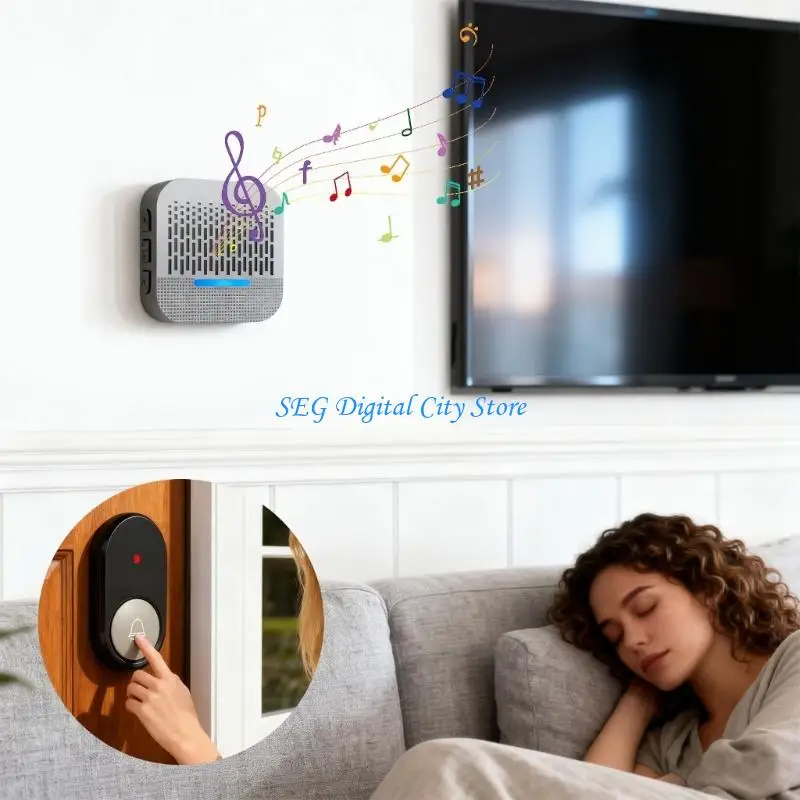 

U75B Radio Impermeable Alarm Toll Set 2 Receivers Modifiable Capacity 55 Melodies for Telecommute Mansion Outdoor Use