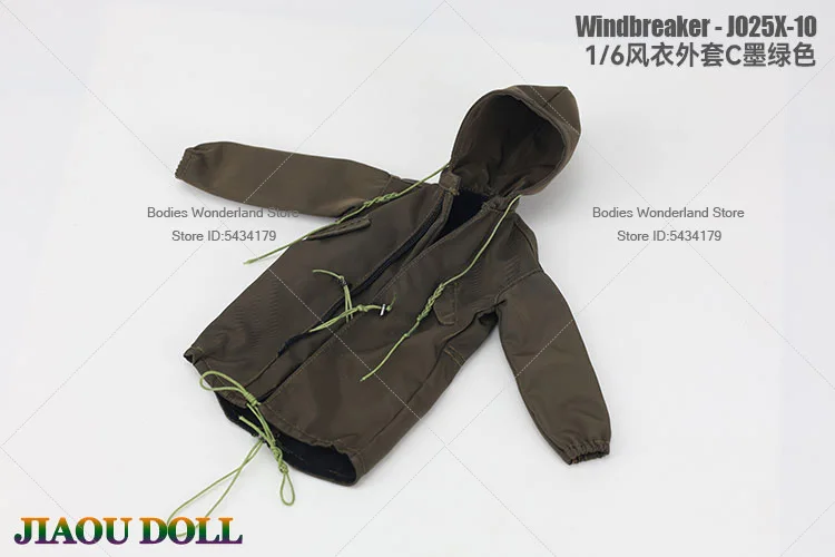 In Magazzino JO25X-10 1/6 Bilancia Soldato Allentato Con Cappuccio Abbigliamento Da Lavoro Lungo Giacca A Vento Cappotto Vestiti Per 12 pollici Action Figure bambola