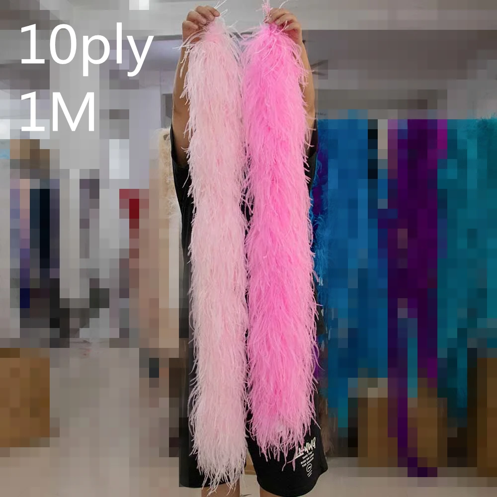 

4 6 8 10 20Ply Boa Natural Ostrich plumas boa for Wedding Party Dress Sewing Decoration Trim Multicolor Costume Decor Accessory