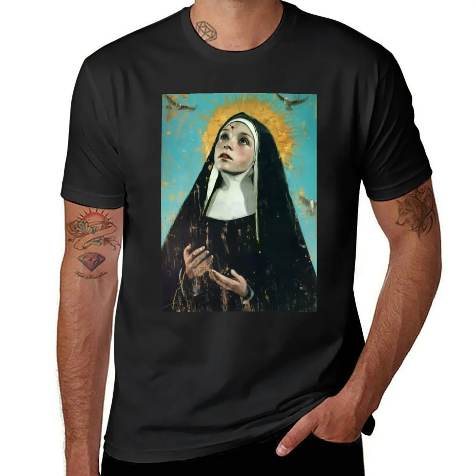 Saint Rita of Cascia T-Shirt summer clothes plus size tops customs oversized t shirts for men