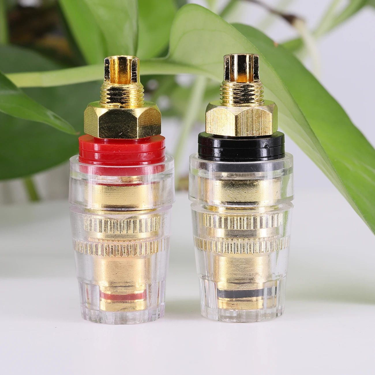 M8 8MM Speaker Terminal Connector Binding Post Copper Gold-plated Crystal Terminal High Current Terminal Banana socket HIFI