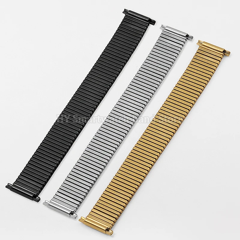 16-22mm Stainless Steel Watch Strap for Men Women Stretch Expansion Strap Adjustable Elastic Strap Metal Bracelet Accessories