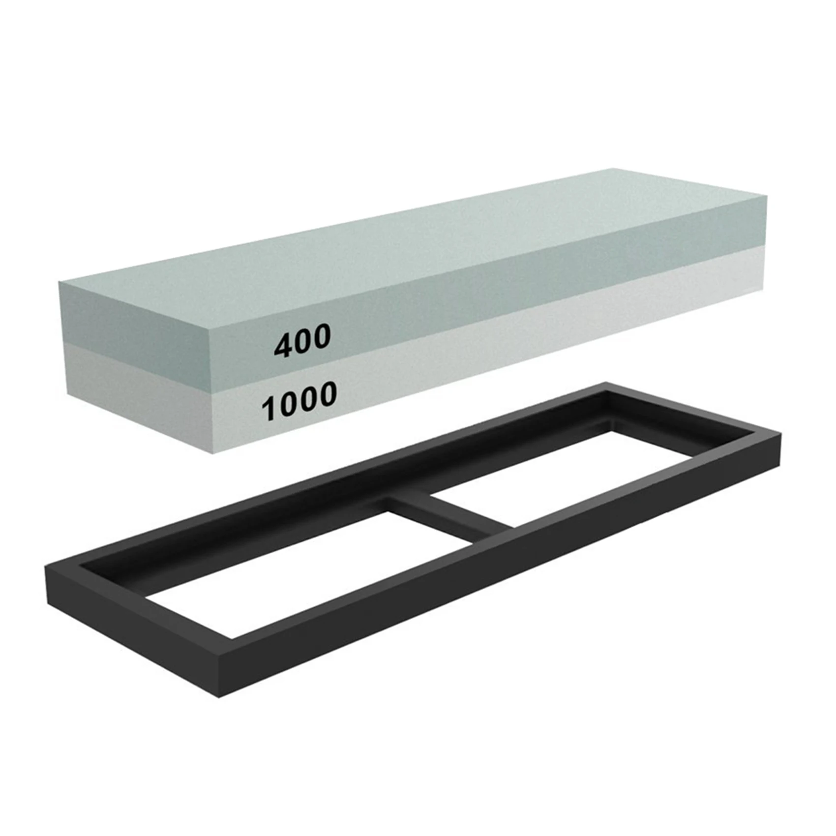 A98E-2X Whetstone, 2-IN-1 Sharpening Stone 400/1000 Grit Waterstones, Knife Sharpener Rubber Stone Holder Included