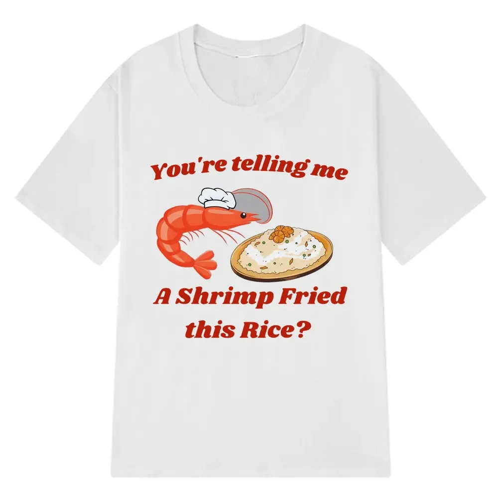 

Саид это миска жареного риса изготовлена из креветок. Женская летняя повседневная модная футболка с юмористическим рисунком. Harajuku