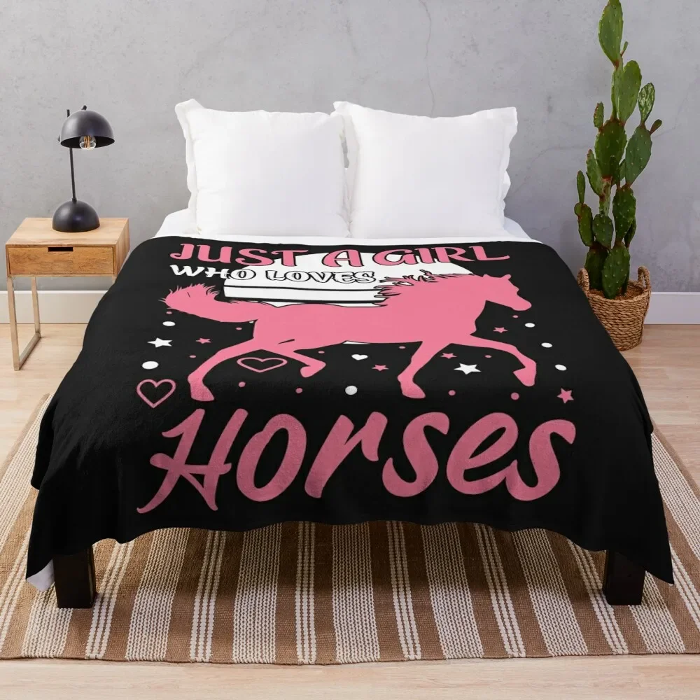 

Just A Girl Who Loves Horses Throw Blanket Flannels Heavy bed plaid Blankets