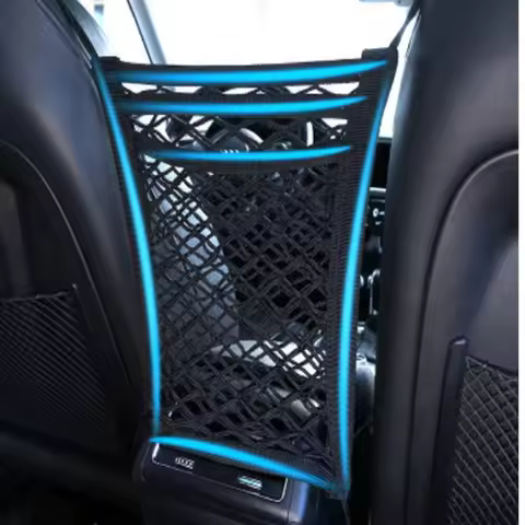 Car Trunk Seat Back Elastic Mesh Bag Car Storage Organizer Pockets Cage Grid Pocket Holder Car Mess Mesh Box Bags